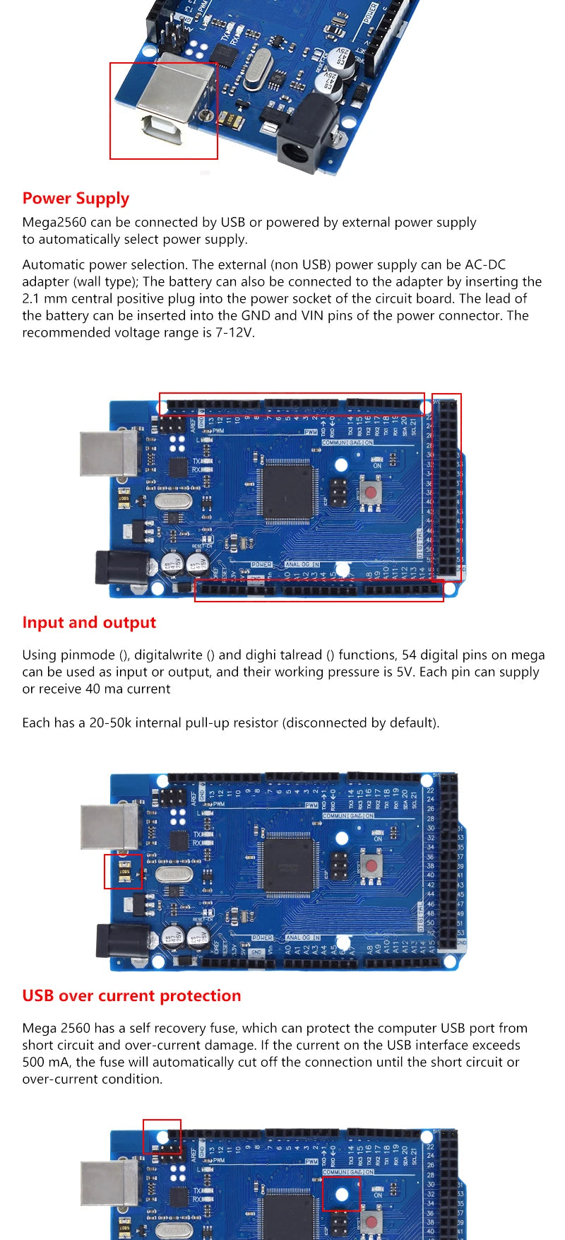 Placa de Desenvolvimento Arduino Mega2560 ATMEGA16U2 / Pro Mini MEGA 2560 com WiFi R3 ATmega2560 Chip CH340G para Arduino UNO R3 e WeMos ESP8266