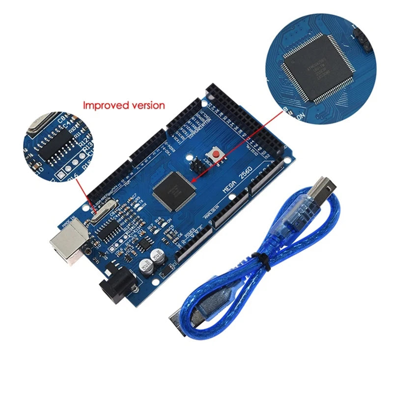 Placa de Desenvolvimento Arduino Mega2560 ATMEGA16U2 / Pro Mini MEGA 2560 com WiFi R3 ATmega2560 Chip CH340G para Arduino UNO R3 e WeMos ESP8266