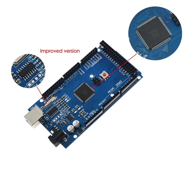 Placa de Desenvolvimento Arduino Mega2560 ATMEGA16U2 / Pro Mini MEGA 2560 com WiFi R3 ATmega2560 Chip CH340G para Arduino UNO R3 e WeMos ESP8266