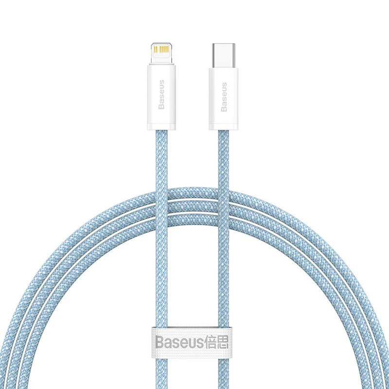 Cabo USB-C Baseus para iPhone | Compatível com iPhone 14, 13, 12, 11 Pro Max, SE, 8, 7 | PD 20W de Carregamento Rápido