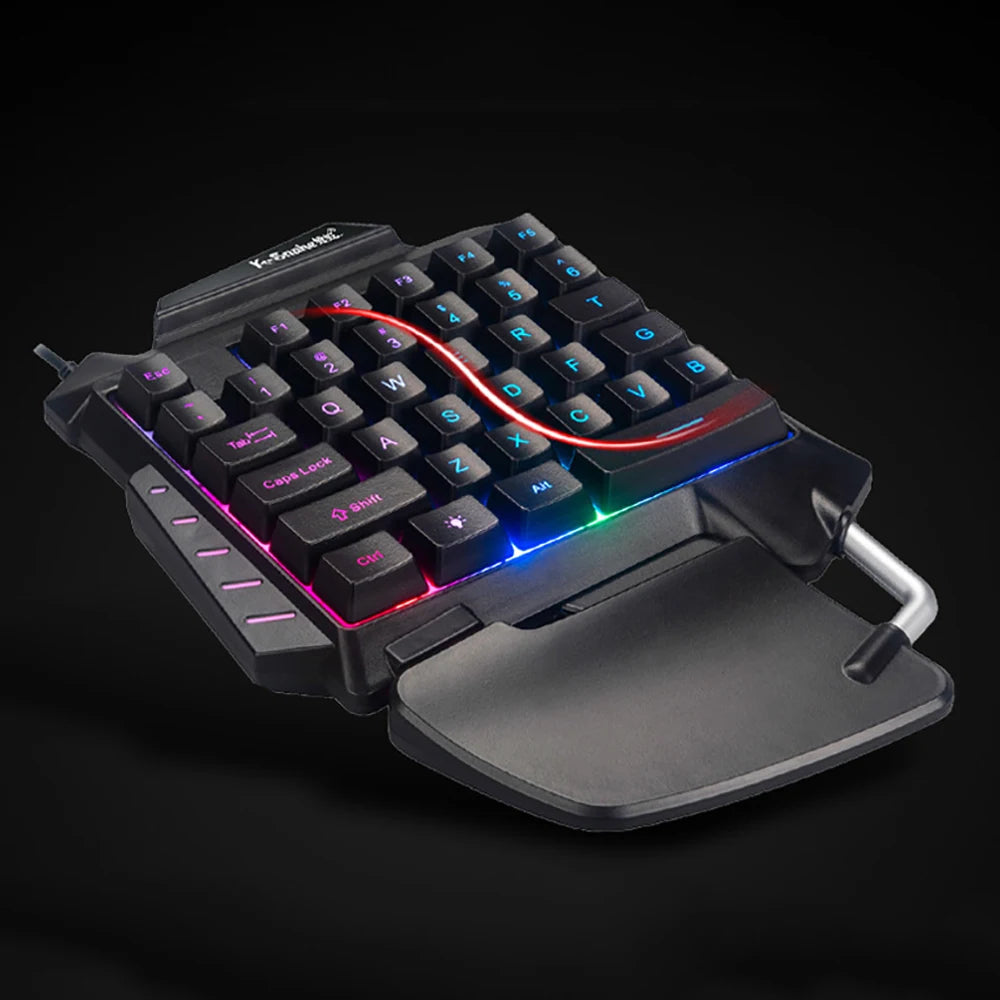 Teclado Mecânico Compacto para Jogos, USB com Fio, Portátil, Ergonômico, Mini Teclado LED Retroiluminado para PS4, Xbox e PC