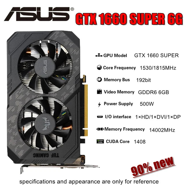 Placa de Vídeo ASUS TUF GTX 1660 Super 6GB GAMING Usada - Placa Gráfica GTX 1660S 6GB (2024)