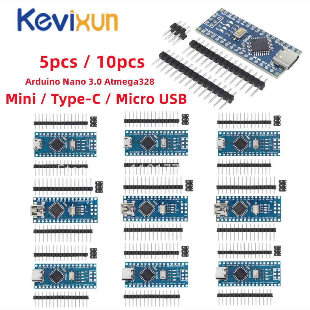 Mini / Type-C / Micro USB Nano 3.0 With the bootloader compatible Nano controller for arduino CH340 USB driver 16Mhz ATMEGA328P