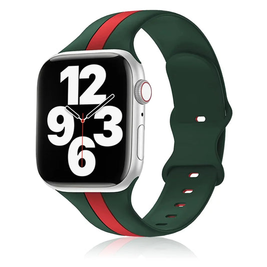 Pulseira de silicone para Apple Watch Series 3 5 6 SE 7 8 Ultra Sport Pulseira de relógio de borracha para IWatch 38 42MM 40MM 44MM 41 45 49MM