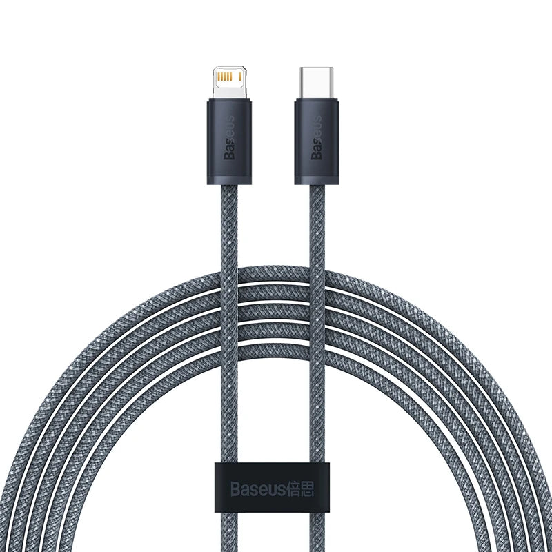 Cabo USB-C Baseus para iPhone | Compatível com iPhone 14, 13, 12, 11 Pro Max, SE, 8, 7 | PD 20W de Carregamento Rápido