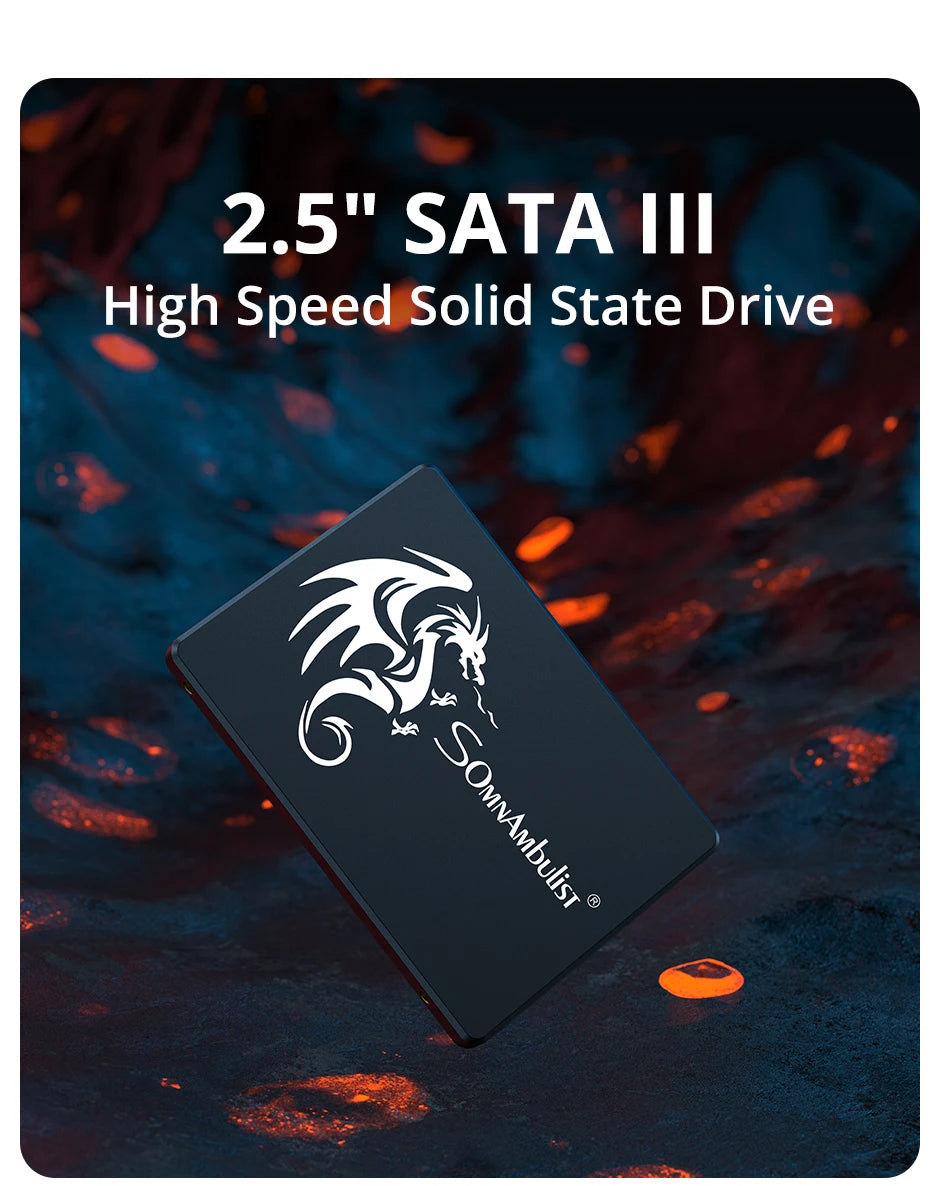 SSD SomnAmbulist 120GB 240GB 480GB 960GB 2.5" Sata3 Unidade de Estado Sólido, 128GB 256GB 512GB 1TB 2TB para PC e Laptop