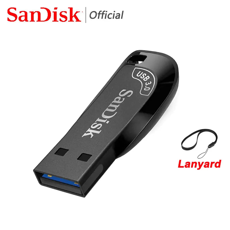 Pen Drive Sandisk USB 3.0/3.2 512GB 256GB 128GB 64GB 32GB Flash Drive, Armazenamento Rápido, USB Stick, Disco Externo de Memória