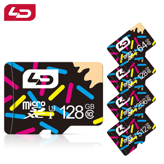 Cartão de Memória LD Ultra Micro SD 256GB, 128GB, 64GB, 32GB, 16GB, 8GB, 4GB | Classe 10 | A1 | SDHC/SDXC | TF | Velocidade Rápida para Celular, Câmeras e Dispositivos Digitais