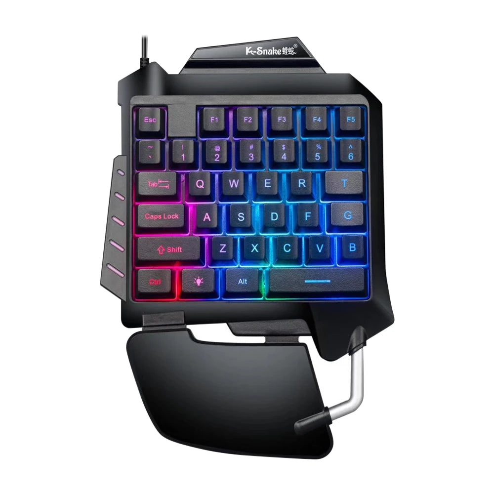 Teclado Mecânico Compacto para Jogos, USB com Fio, Portátil, Ergonômico, Mini Teclado LED Retroiluminado para PS4, Xbox e PC