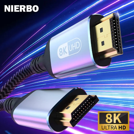 Cabo HDMI 2.1 NIERBO 8K 60Hz, 4K 120Hz, 48Gbps, EARC ARC, Ultra Alta Velocidade HDR para TV 4K, Laptop, Projetor, PS4, PS5