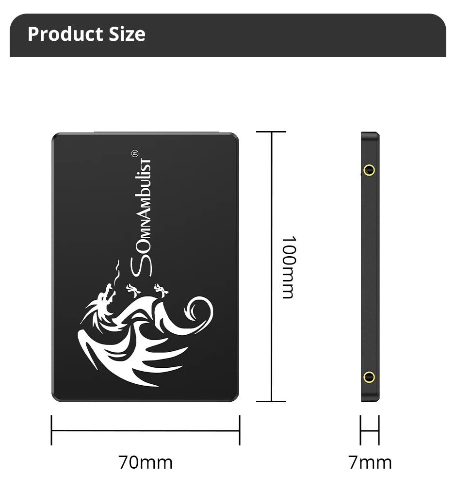 SSD SomnAmbulist 120GB 240GB 480GB 960GB 2.5" Sata3 Unidade de Estado Sólido, 128GB 256GB 512GB 1TB 2TB para PC e Laptop