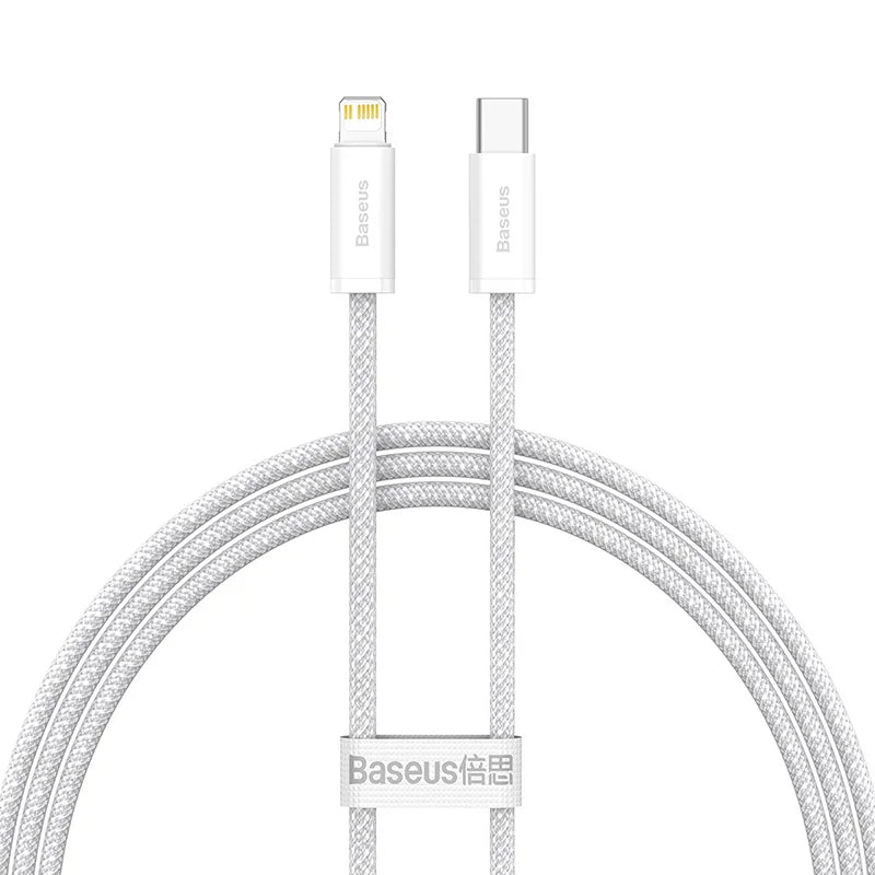 Cabo USB-C Baseus para iPhone | Compatível com iPhone 14, 13, 12, 11 Pro Max, SE, 8, 7 | PD 20W de Carregamento Rápido