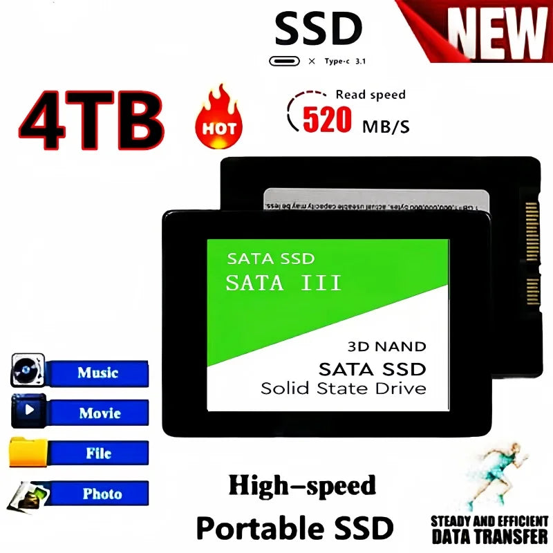 SSD Solid State Drive 1TB 500GB 256GB 2TB - Dispositivo de Armazenamento de Alta Performance para Computador