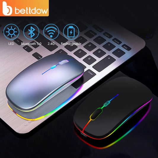 Mouse Sem Fio Bettdow | 2,4GHz, Bluetooth, 2400DPI | Design Ergonômico para Uso Diário